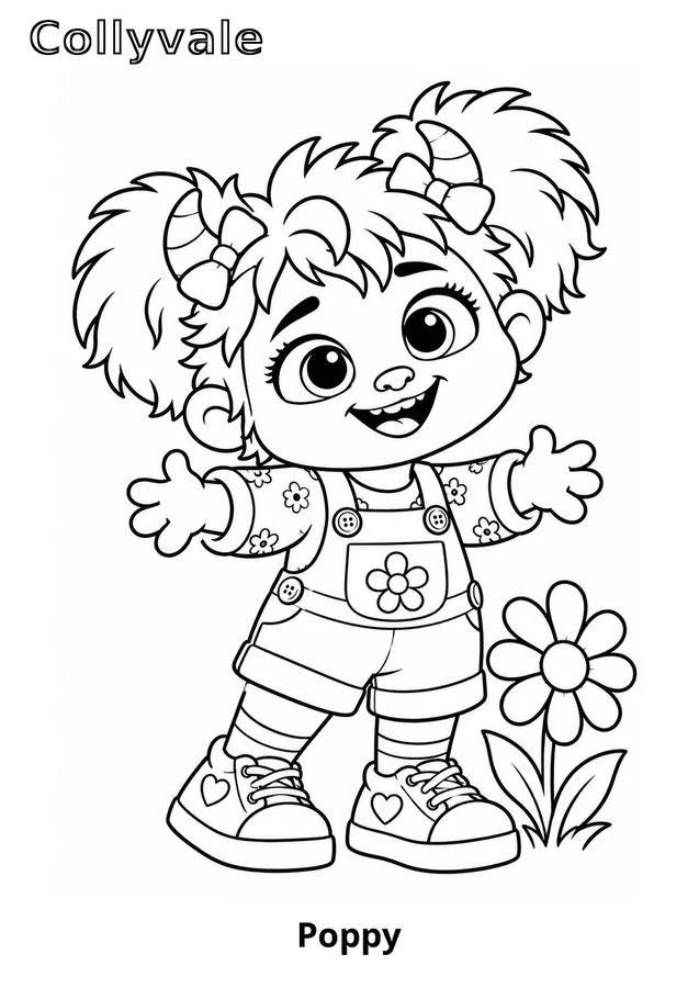 Poppy coloring page preview