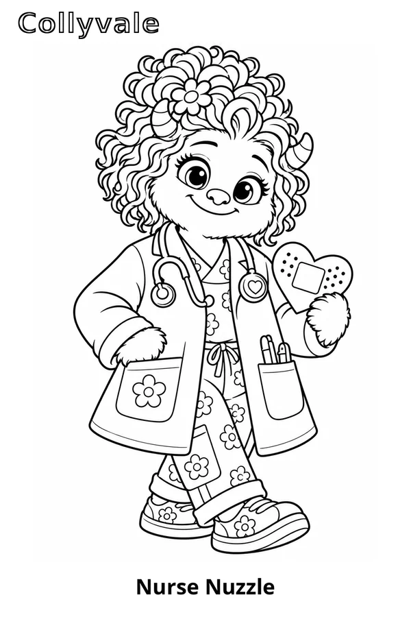 Nurse Nuzzle coloring page preview