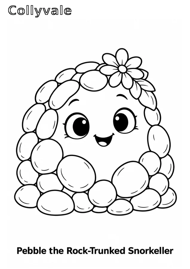Pebble the Rock-Trunked Snorkeller coloring page preview