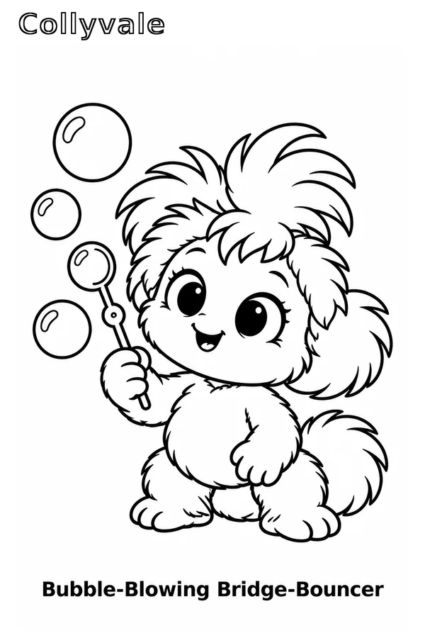 Bubble-Blowing Bridge-Bouncer coloring page preview