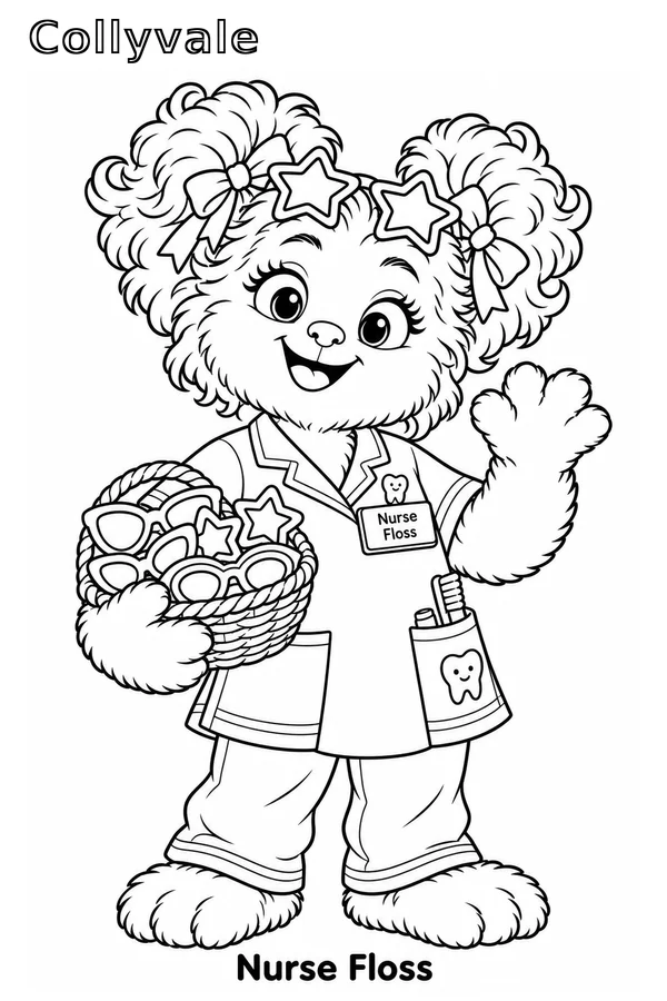 Nurse Floss coloring page preview
